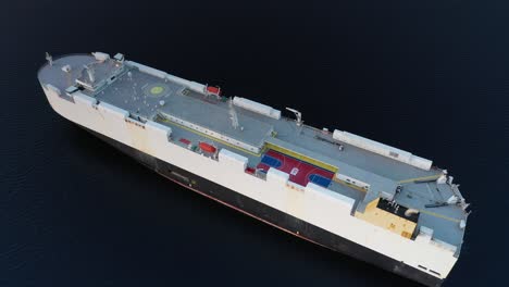 cargo ship with basketball court on deck