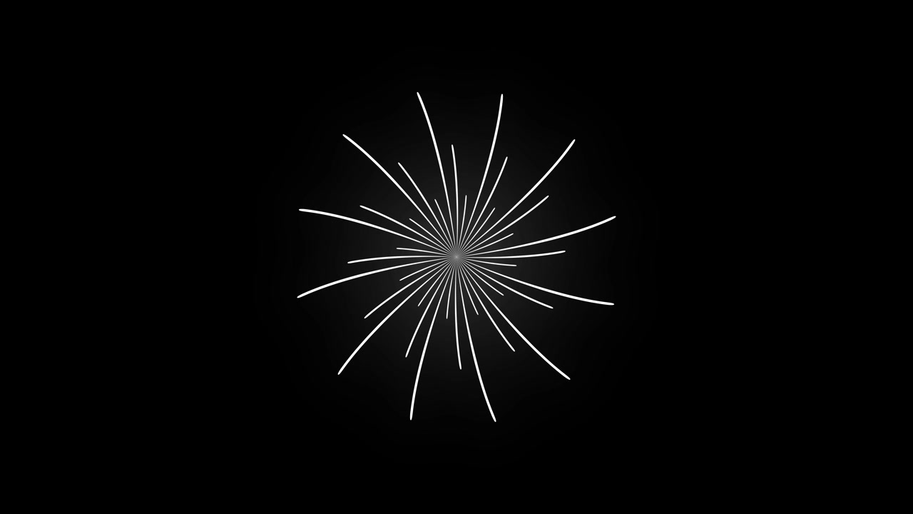 Loop de Animação Abstrata de Linhas e Pontos Brancos de Explosão Estelar