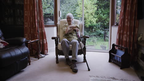 senior woman relaxing in her living room