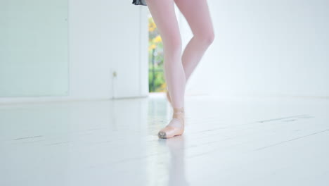estudiante de ballet y formación en el estudio