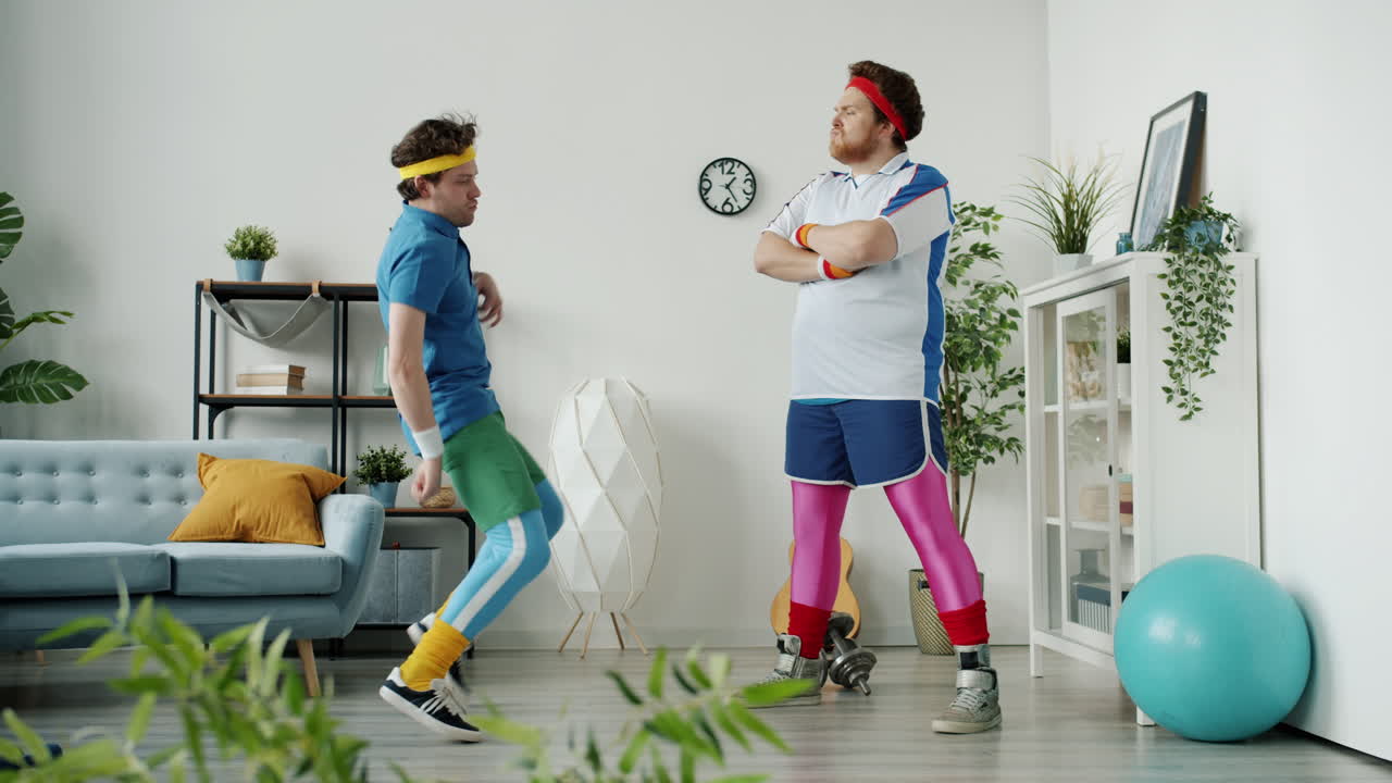 Funny 80s Style Workout Duo