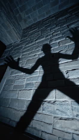 eerie shadow on a brick wall