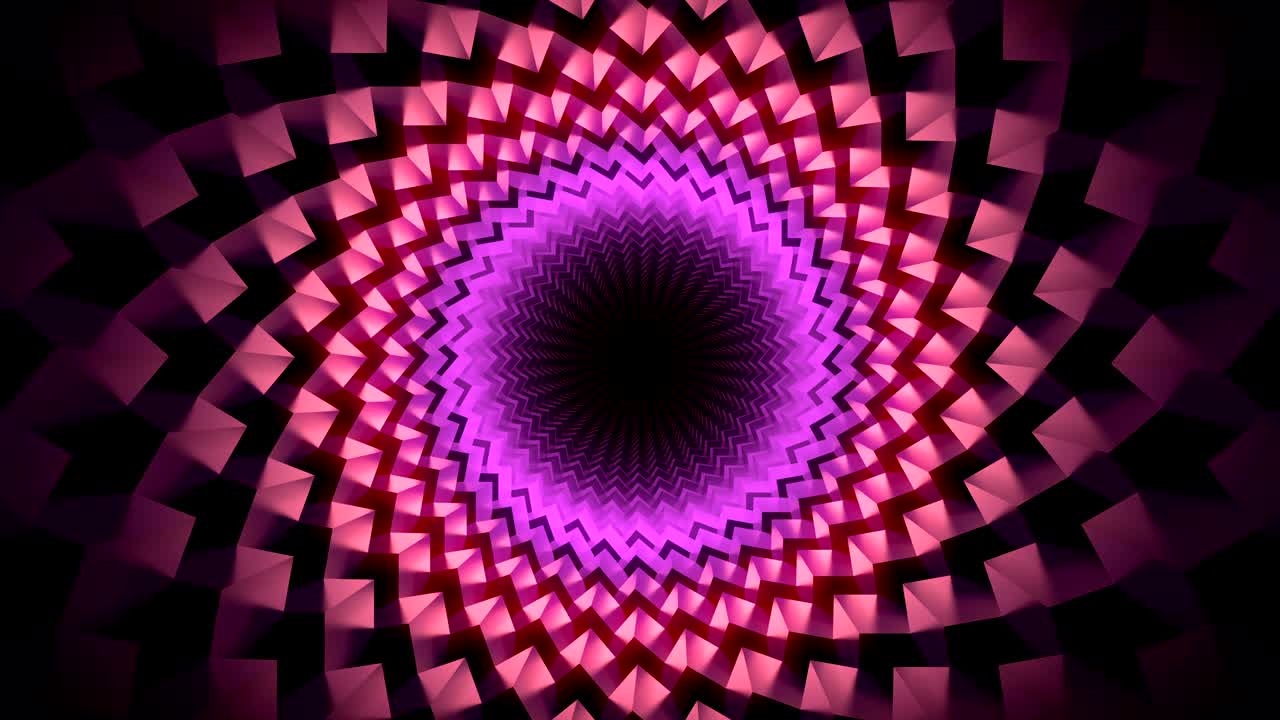 moviéndose a través de un colorido túnel abstracto, animación en bucle