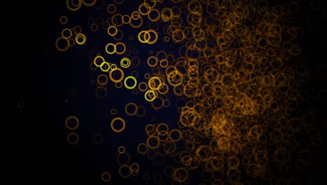 partículas de círculo de oro abstractas y elegantes fluyen en video 4k.