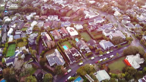 golden hour aerial over ocean, view of rangitoto island, auckland, new zealand