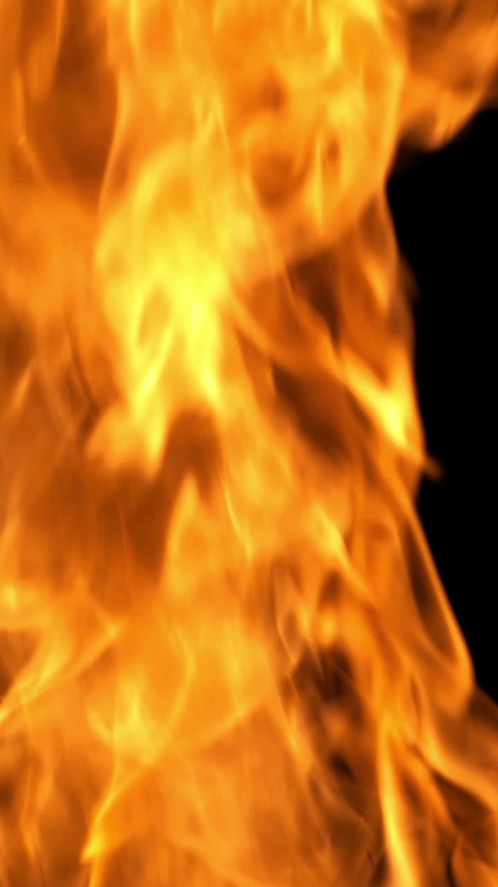 Real Fire Flame Vertical View