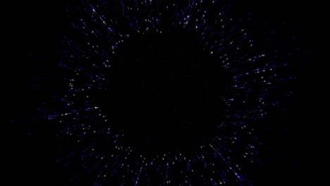 túnel de líneas en el cielo estrellado fondo de tecnología abstracta hecho de líneas animadas y puntos, partículas. modo de mezcla 4k, elemento fui. fondo geométrico de moléculas abstractas.
