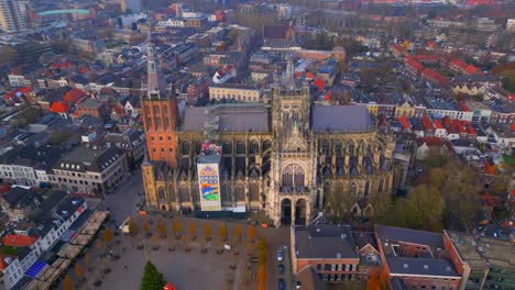 jan sint basilique den bosch drone fijo filmado durante el invierno en los países bajos