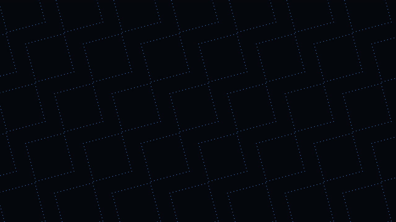 Digital neon cubes pattern in rows with neon dots on dark gradient