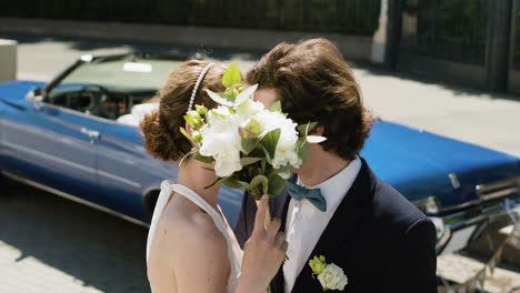 just married couple in the street