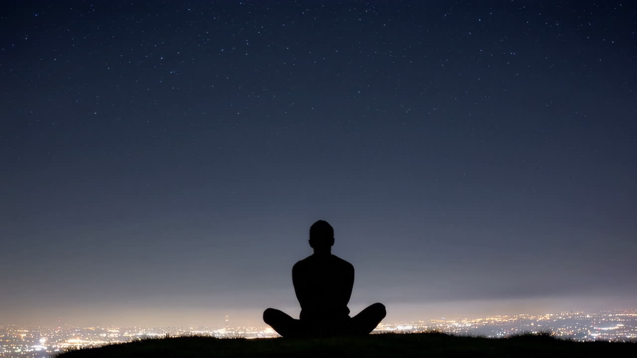 Night Meditation with City Lights