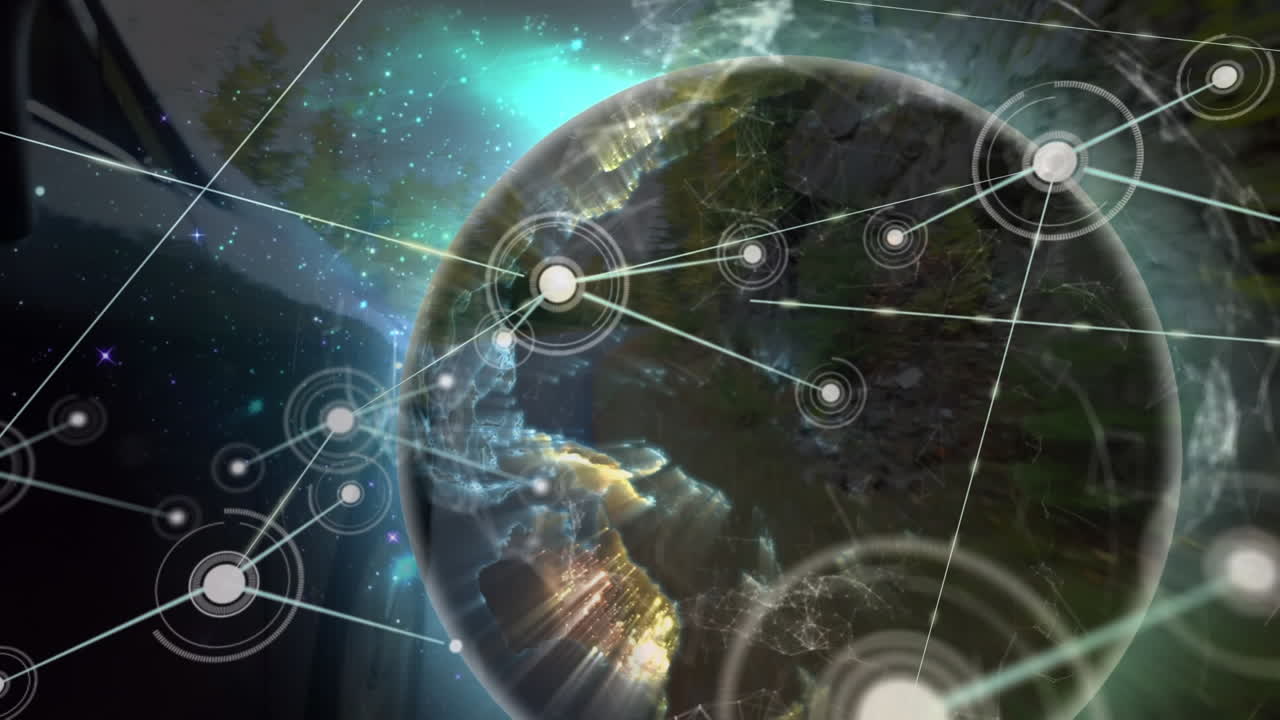 animación de la red de conexiones en todo el mundo