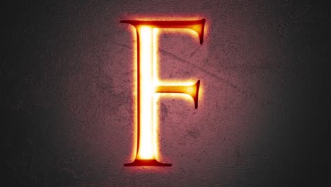 grabado letra f brillante