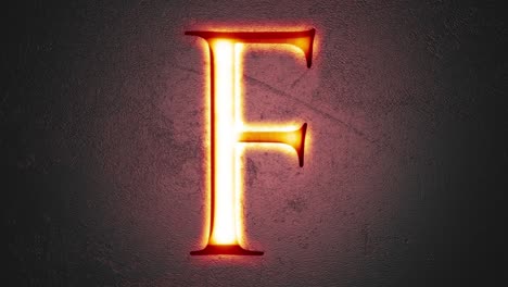 engraved letter f shining