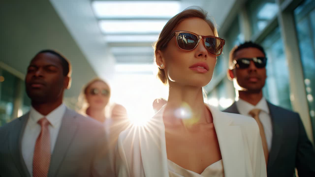 Diverse Business Team Walking with Confidence