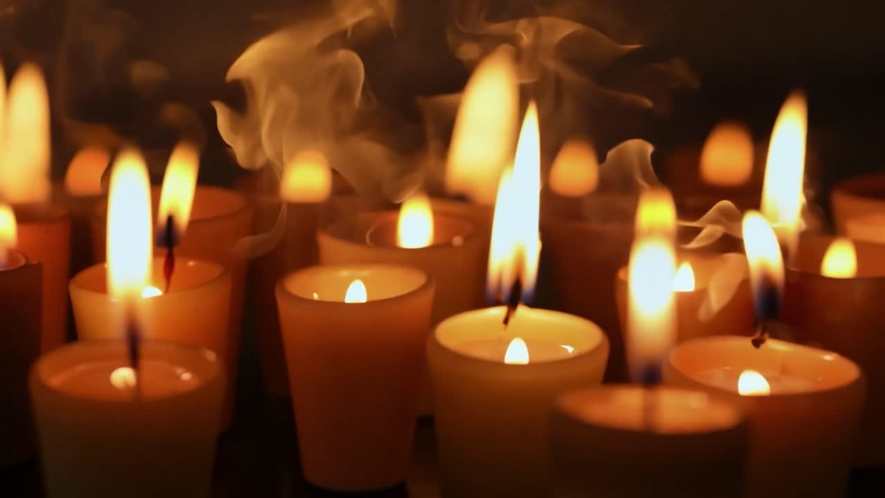 muchas velas encendidas