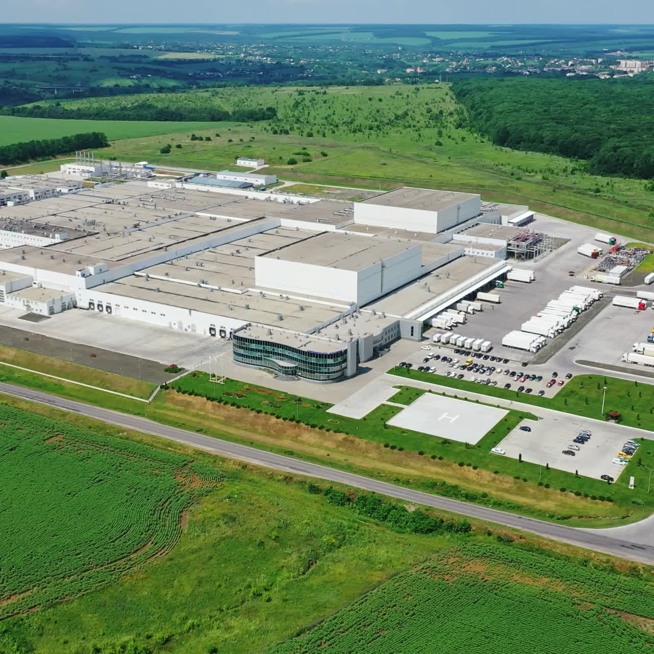 Industrial plant aerial footage