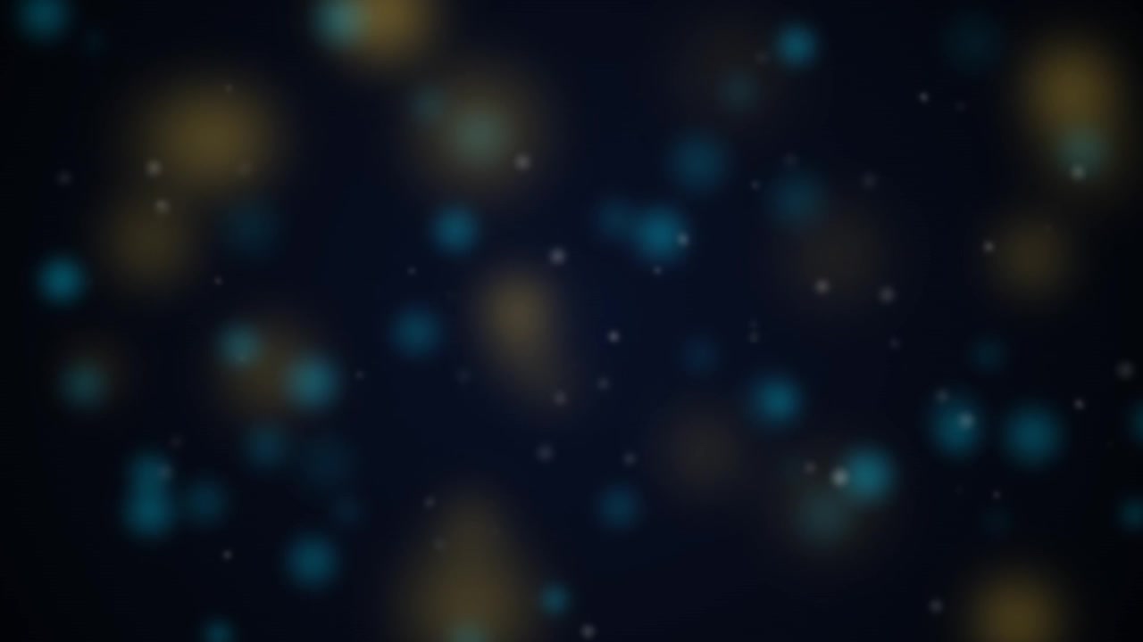 Abstract Background with Floating Blue and Gold Bokeh Particles