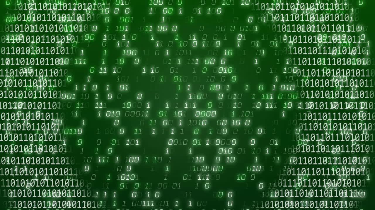 Animation of binary coding in circles over binary coding