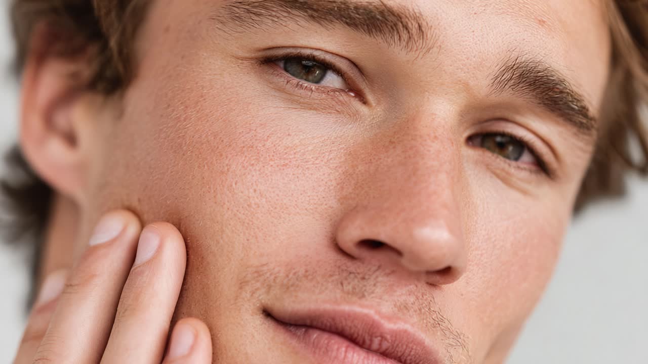 Close-Up Portrait of a Young Man Expressing Thoughtfulness and Reflection with Soft Lighting and Natural Skin Tone