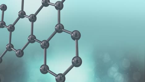 animation of micro of molecules models over blue background