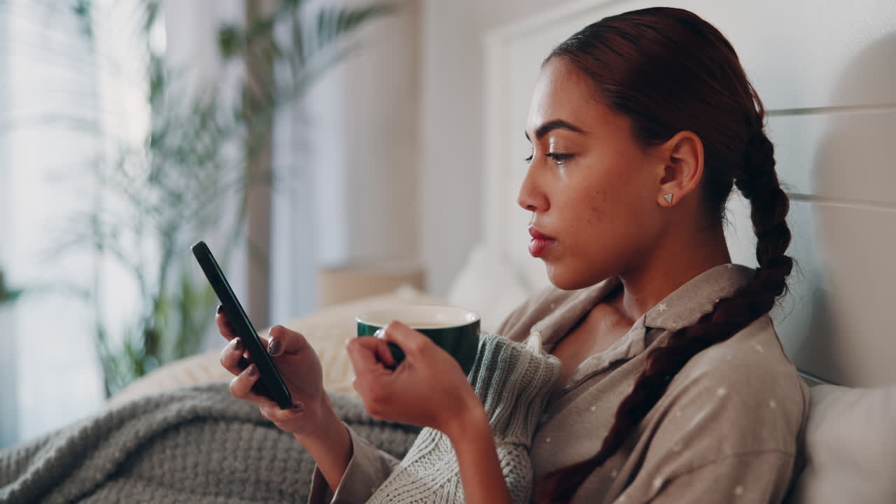Woman Relaxing in Bed