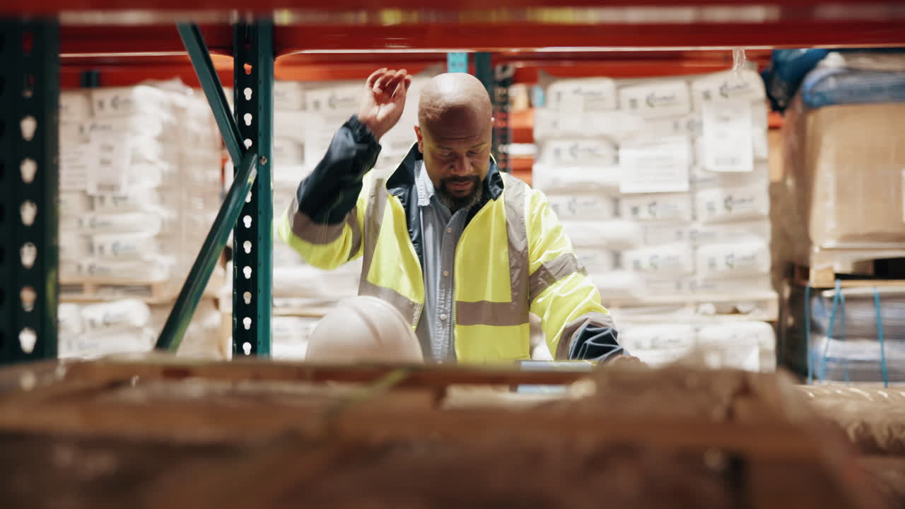 un trabajador en un almacén
