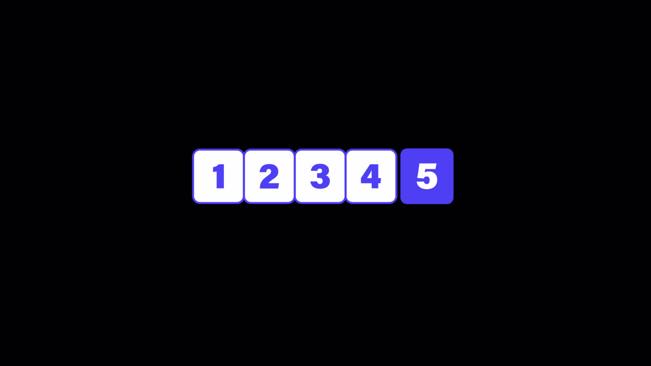 Animated Selection of Number Five in a Sequence