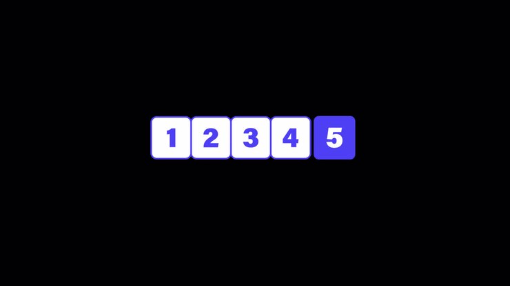 Animated Selection of Number Five in a Sequence