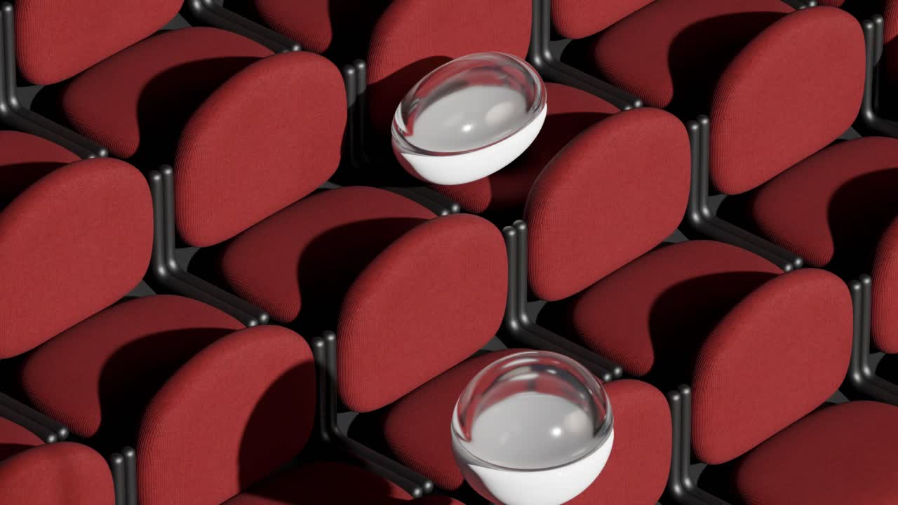 Rows of Empty Red Theater Seats