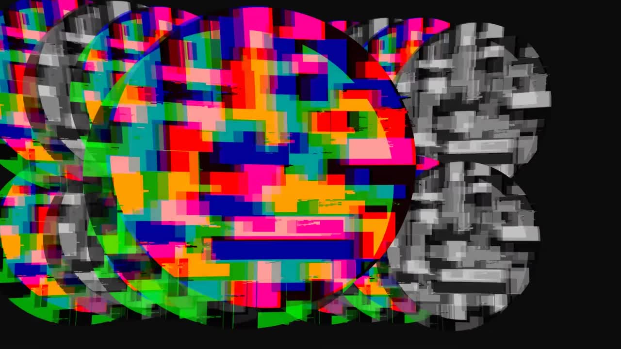 estático colorido y monocromo