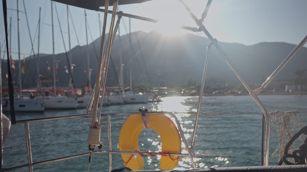 view from a yacht at sea in lefkada, greece