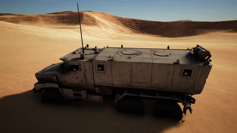 Armoured-military-truck-in-desert