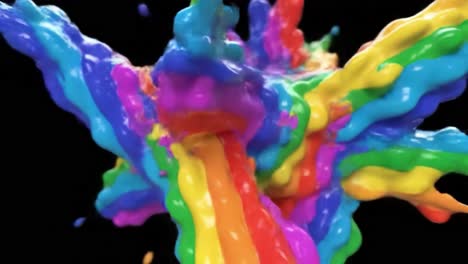 rainbow liquid splash
