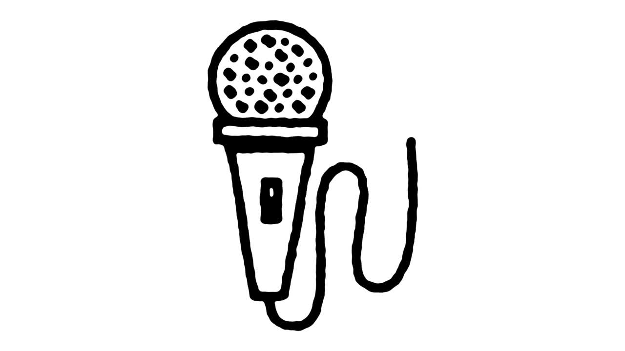 medios de comunicación y entretenimiento dibujos animados de iconos de líneas