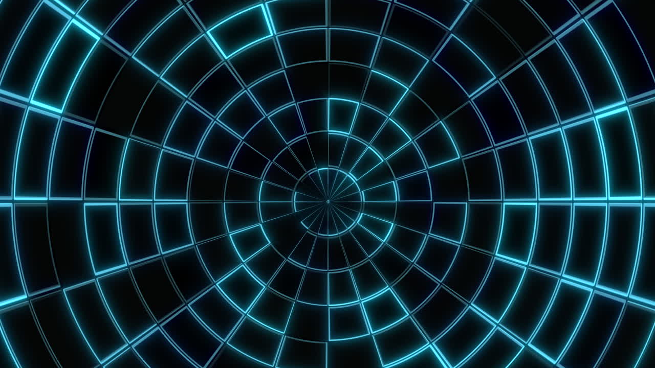 Blue and white grid pattern on black background