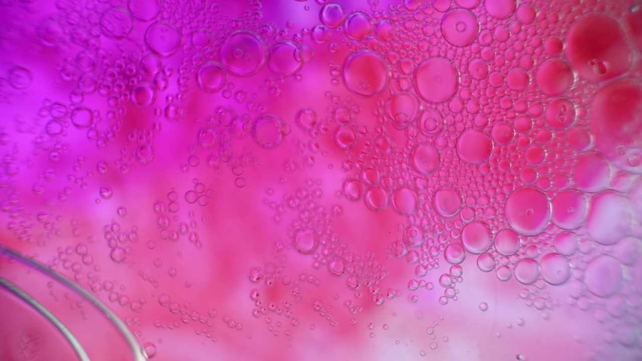 Abstract oil drops in colorful water