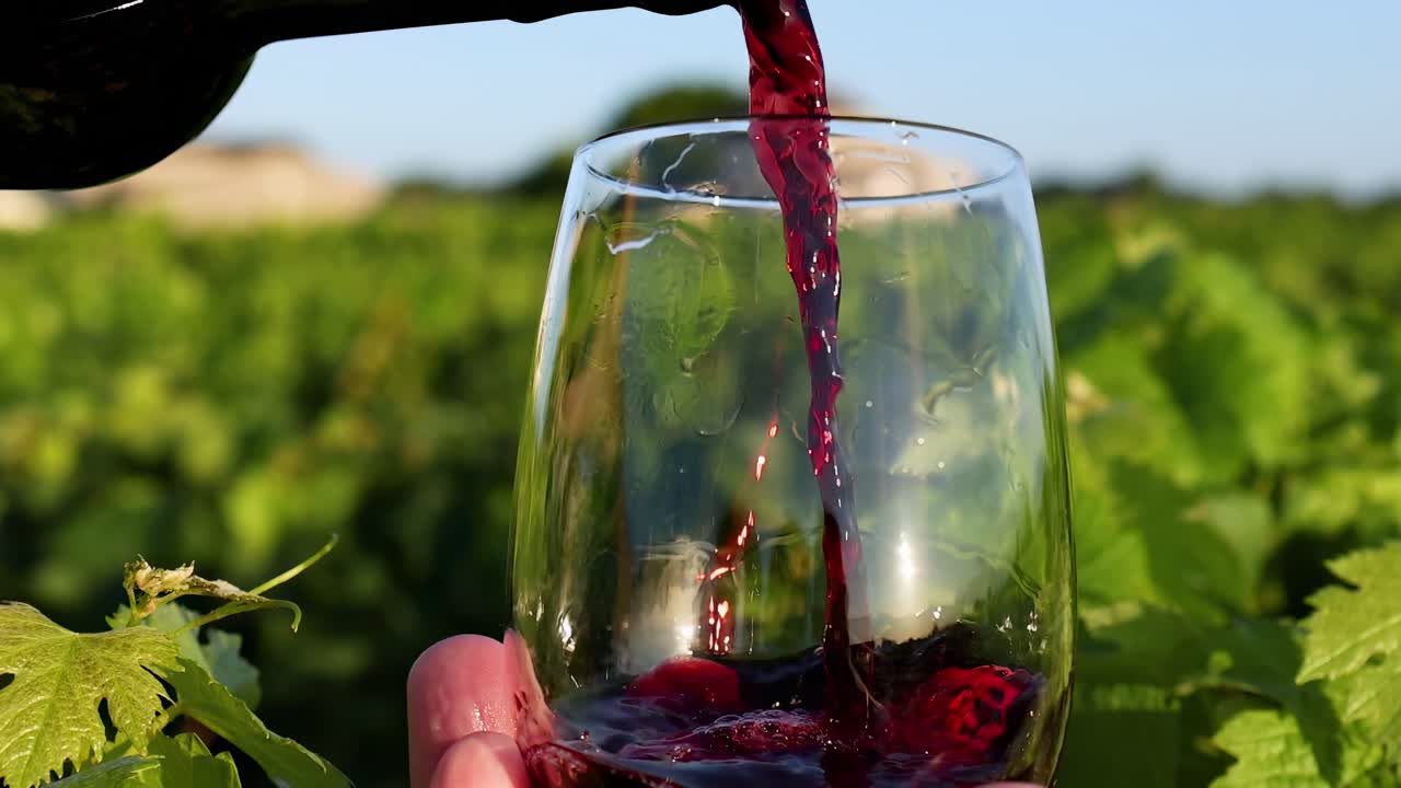 은 와인이 유리잔에 여지고 있다