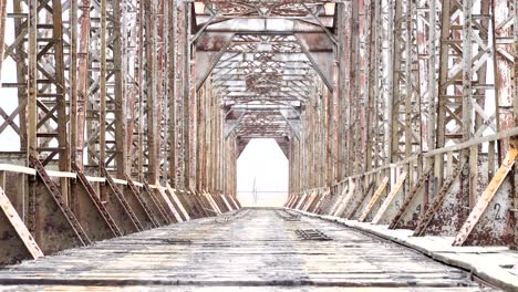 abandoned railway bridge. old construction no people nobody