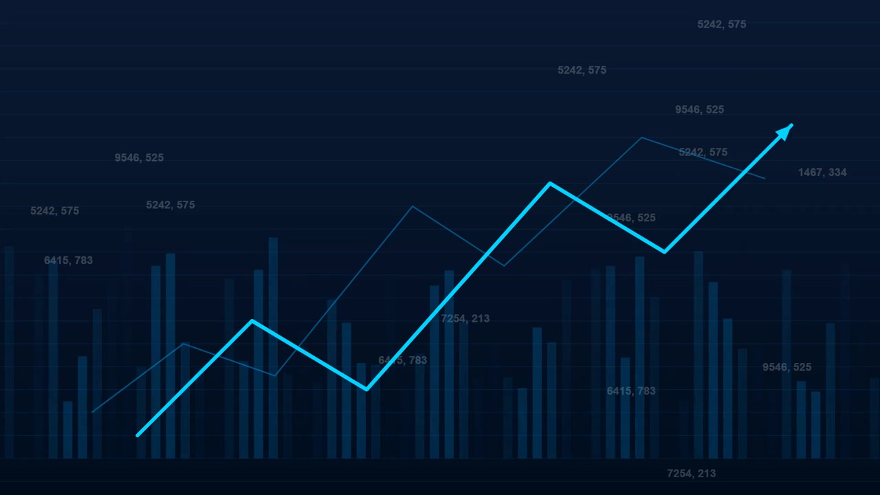 Animated Financial Line Graph Showing Market Trends