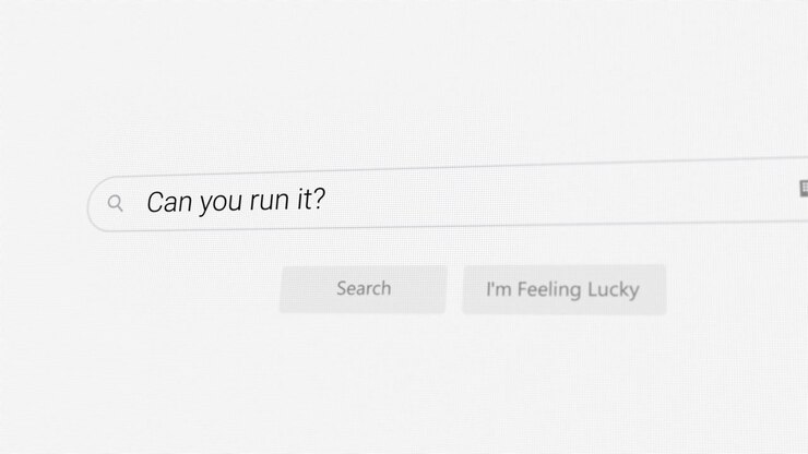 Searching for Can you run it? on Internet browser