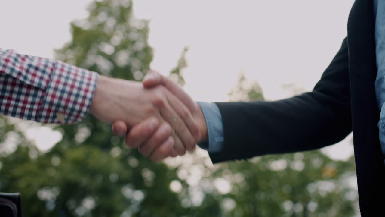 Business Handshake Outdoors
