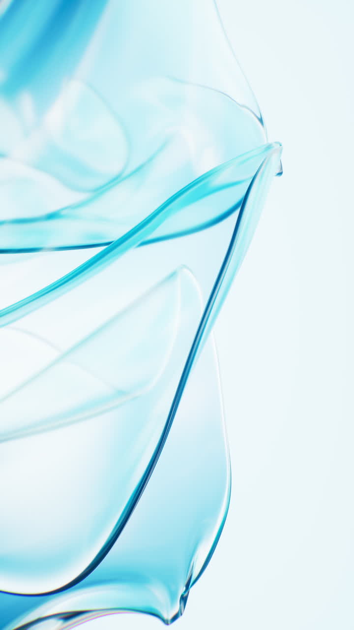 Flowing transparent blue wave cloth background, 3d rendering