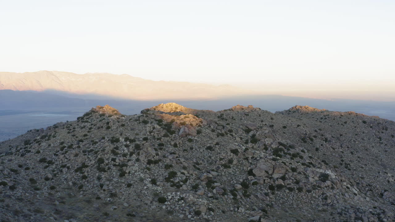 Stone Mountain, Culp Valley Primitive Campground, Anza-Borrego Desert State Park, Aerial Tilt Down