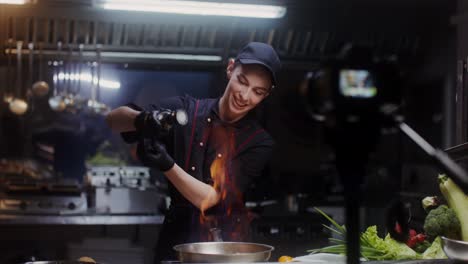 chef cooking a delicious dish in a cooking show