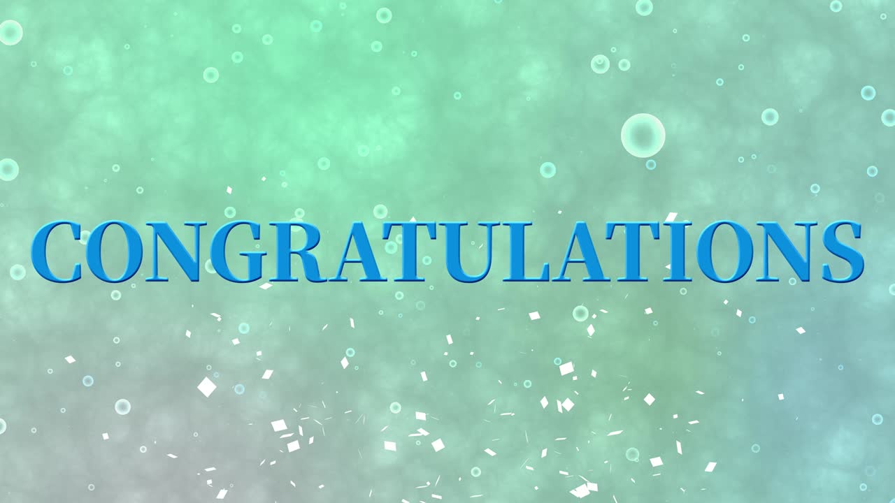 CONGRATULATIONS message text animation motion graphics