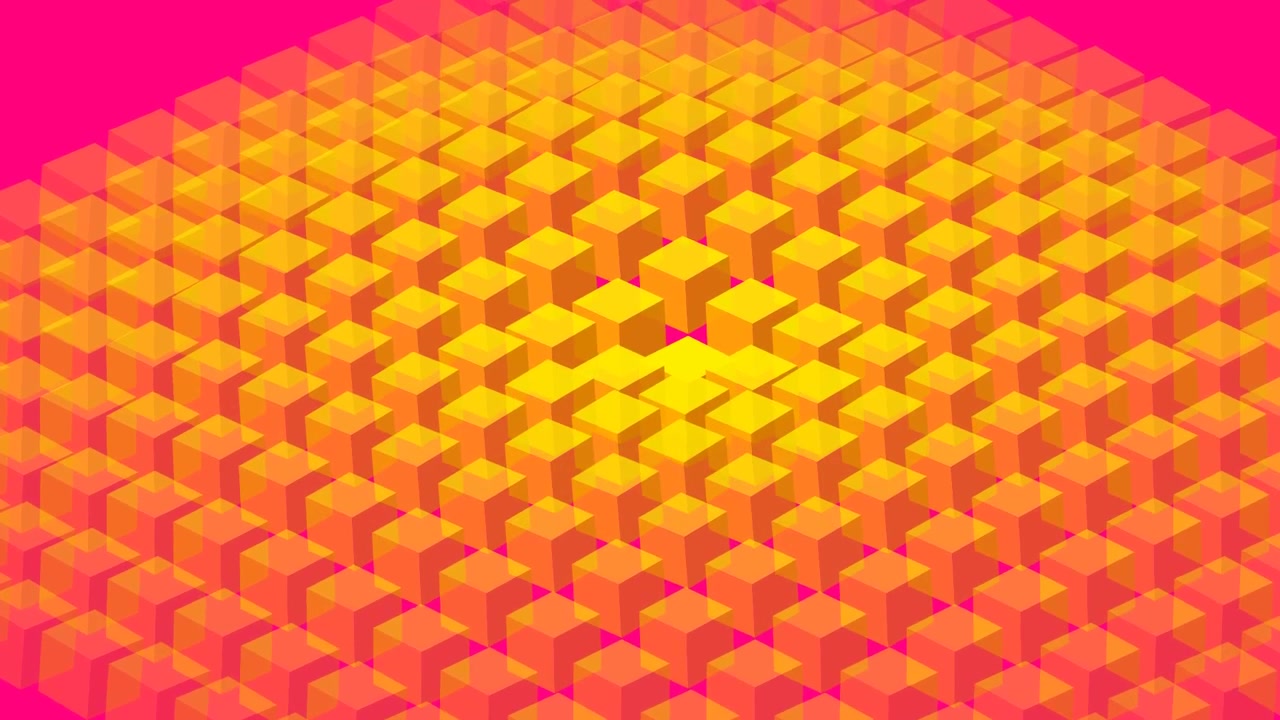 Abstract Motion Background with Pulsing Isometric Cubes