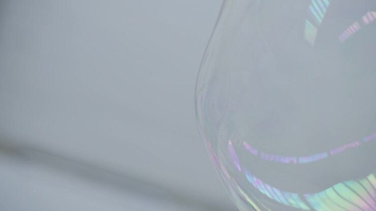 Floating soap bubble in the air