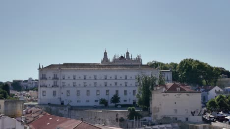 scenic cityscape view of the church of sao vicente de fora, a historical landmark in lisbon, portugal, showcasing traditional architecture and urban landscape