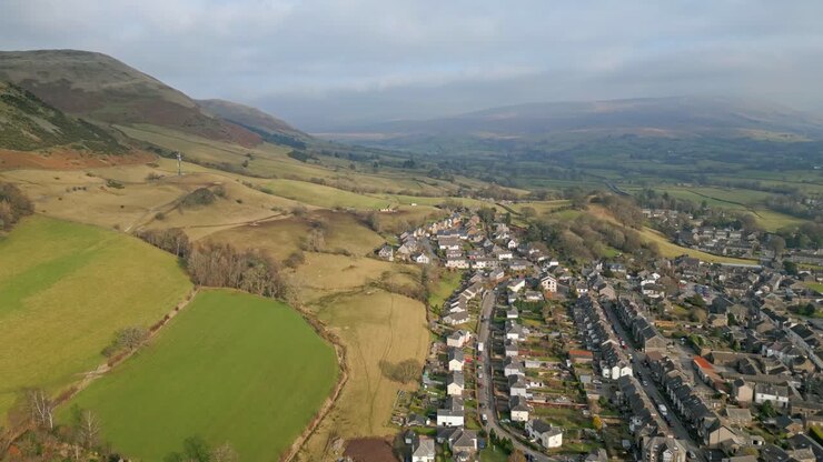 Cinematic aerial footage of Sedbergh village, the ideal place to escape to at any time of year